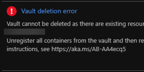 A tale of Backup Vault deletion